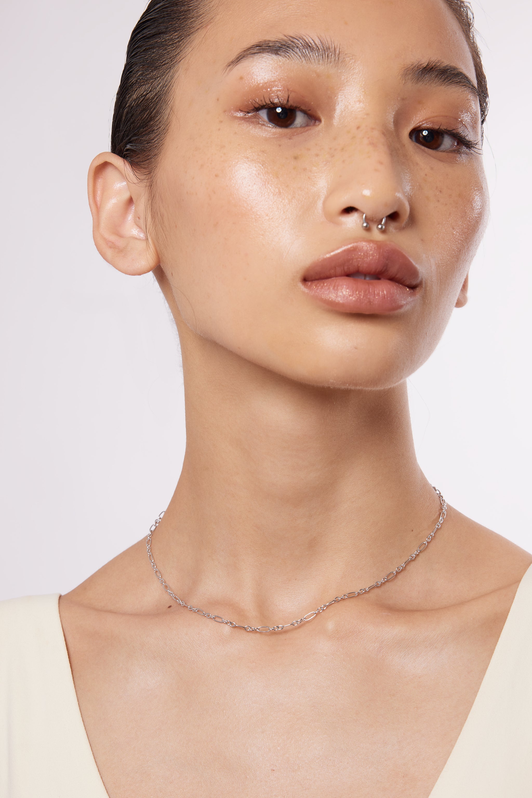 silver layered necklace