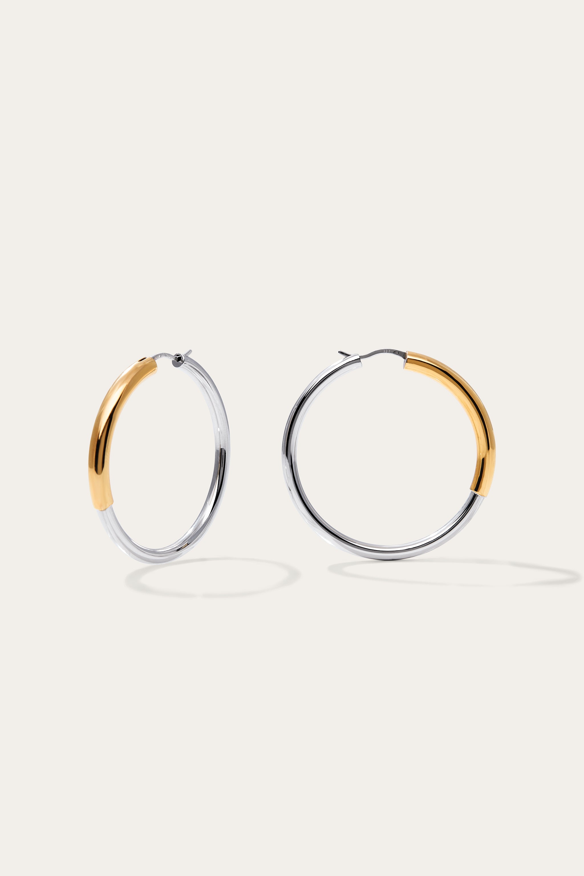 Luna 4cm Mixed Metal Hoop Earrings