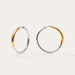 Luna 4cm Mixed Metal Hoop Earrings