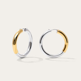 Bella 4cm Mixed Metal Hoop Earrings