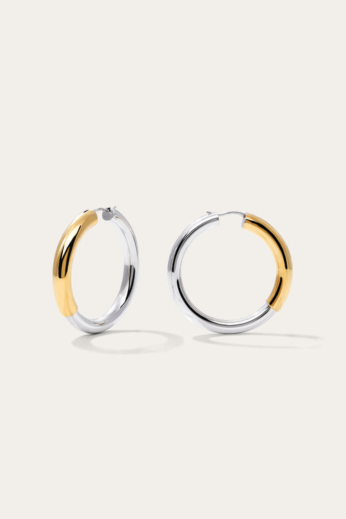 Bella 4cm Mixed Metal Hoop Earrings