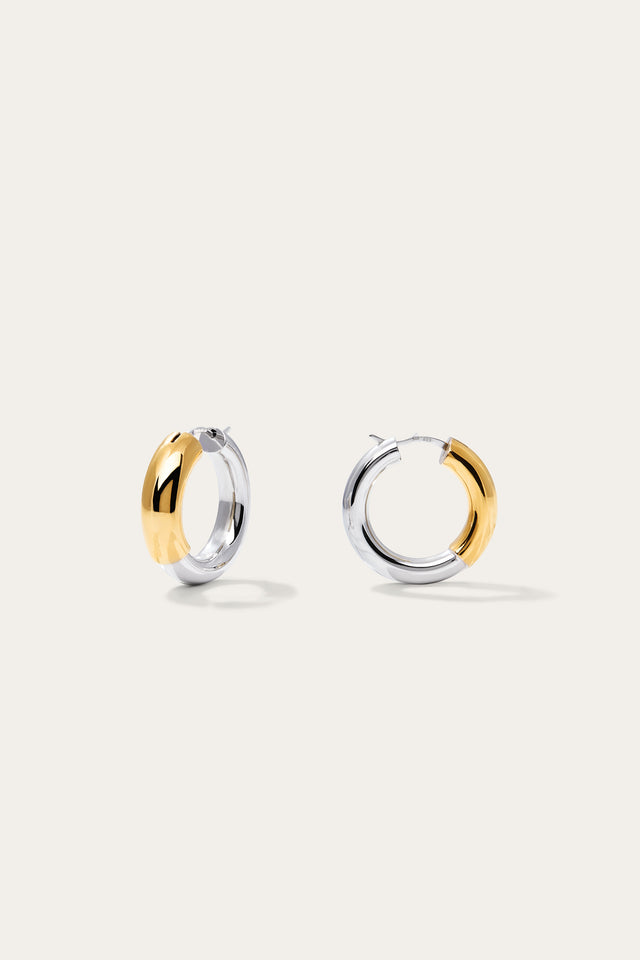 Bella 2.5cm Mixed Metal Hoop Earrings