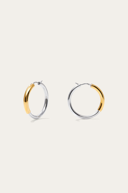 Luna 3cm Mixed Metal Hoop Earrings