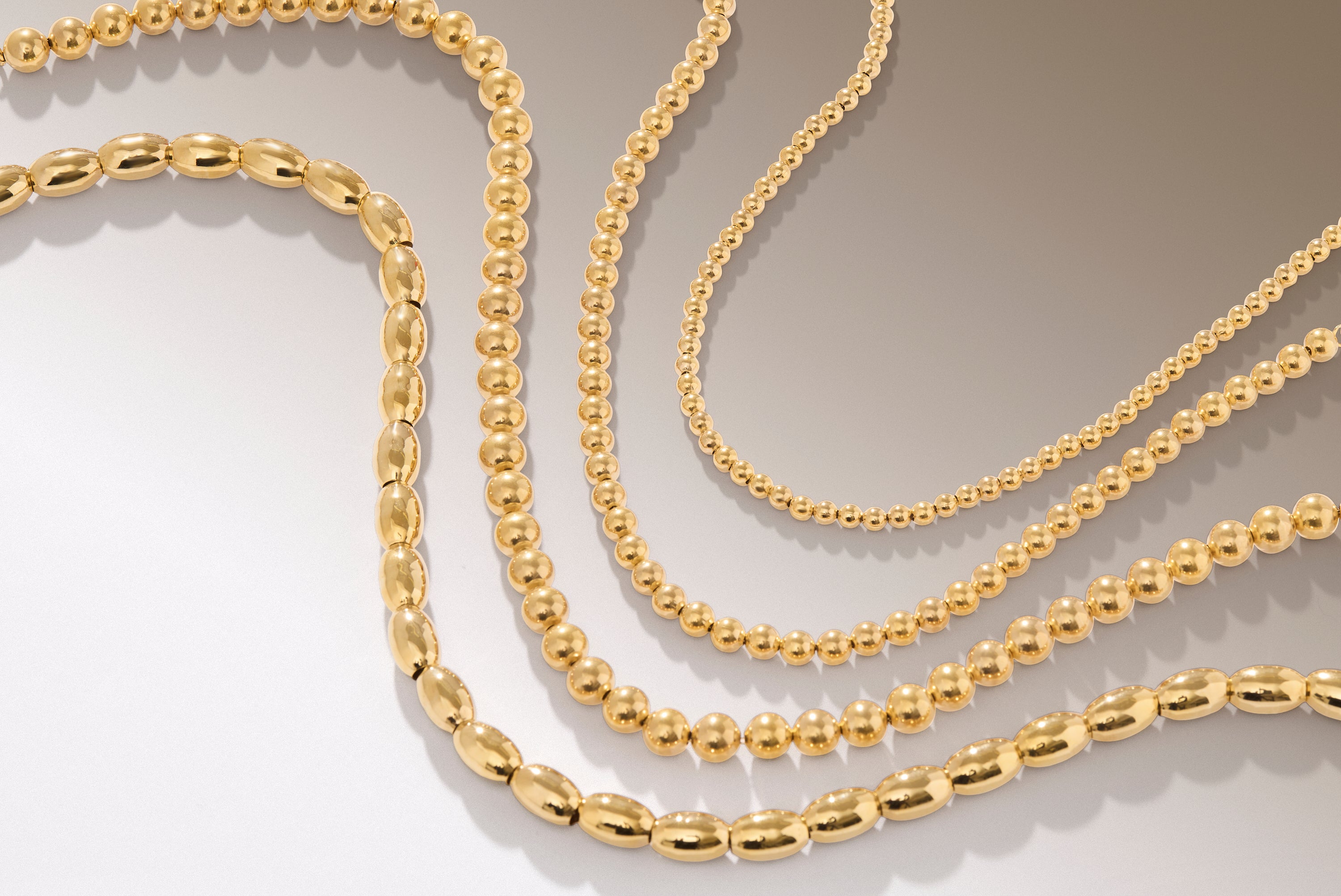 Medium Beaded Gold Plated Necklace