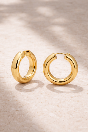 Gaga 3cm Gold Hoops