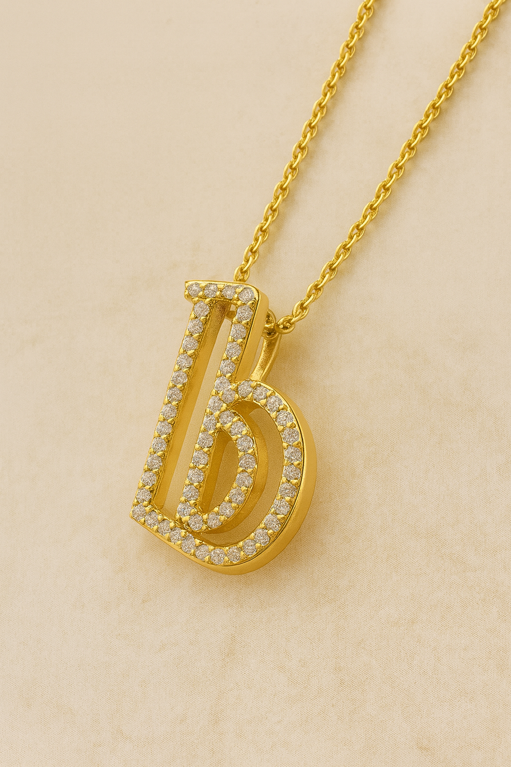 Gothic Initial Gold Vermeil Necklace