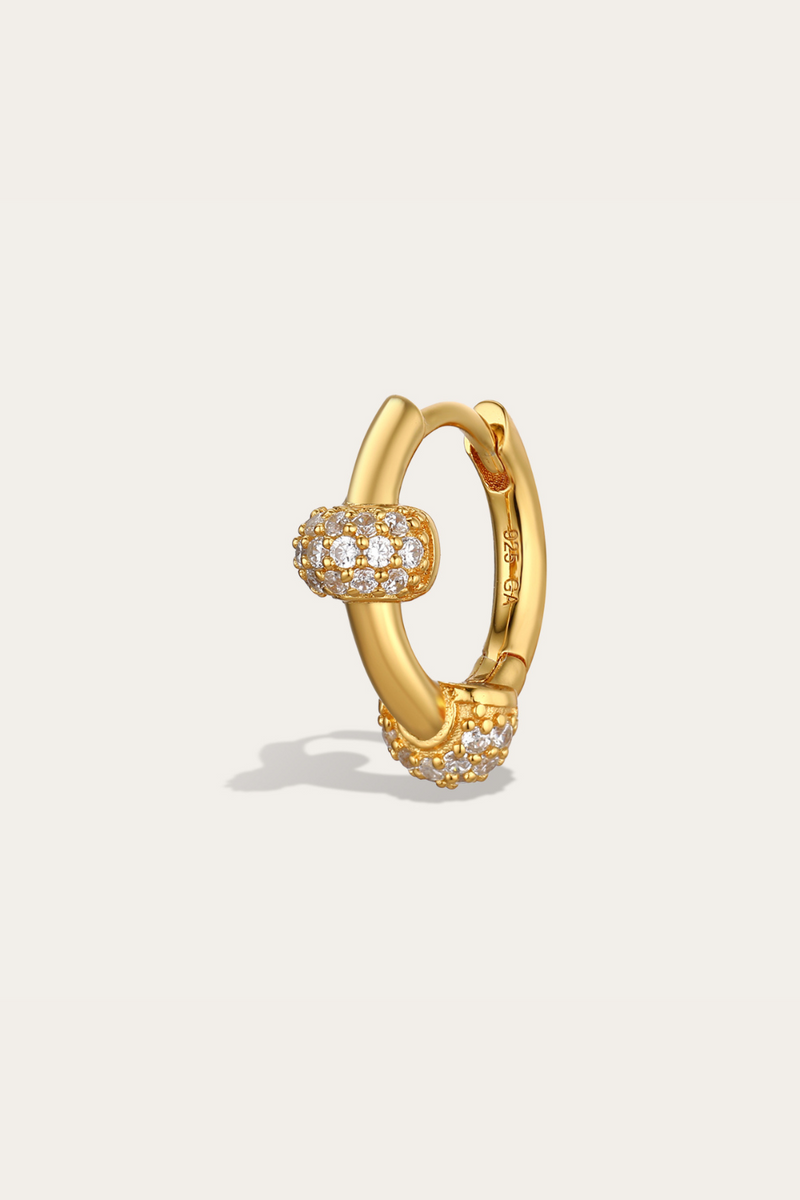Gold Pavé Huggie Earring 