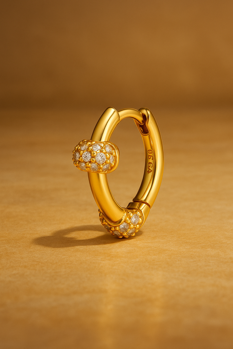 Gold Pavé Huggie Earring – 925 Sterling Silver | Galleria Armadoro