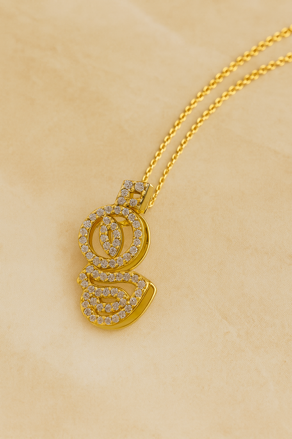 Gothic Initial Gold Vermeil Necklace