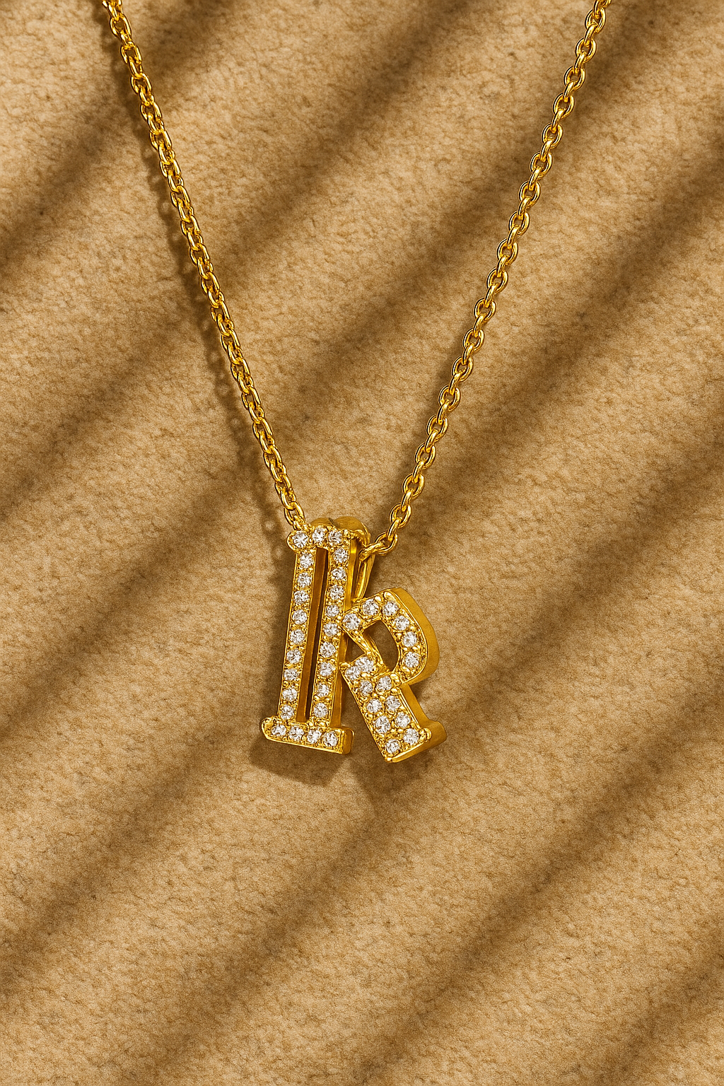 Gothic Initial Gold Vermeil Necklace