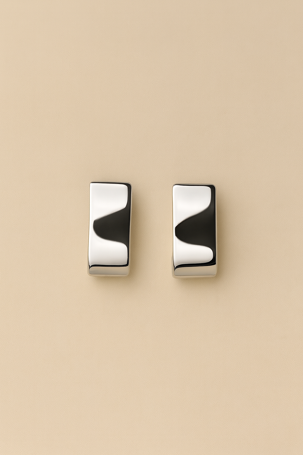 Grace Folded Mini Hoop Stud Earrings – Silver