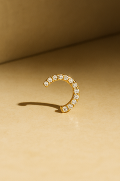 Half circle gold vermeil stud (ball screw)
