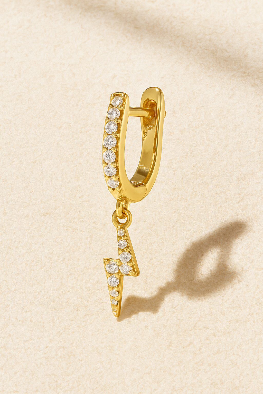 Hanging bolt gold vermeil earring