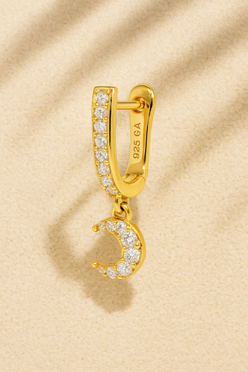 Moon Gold Drop Earring – U-Lock