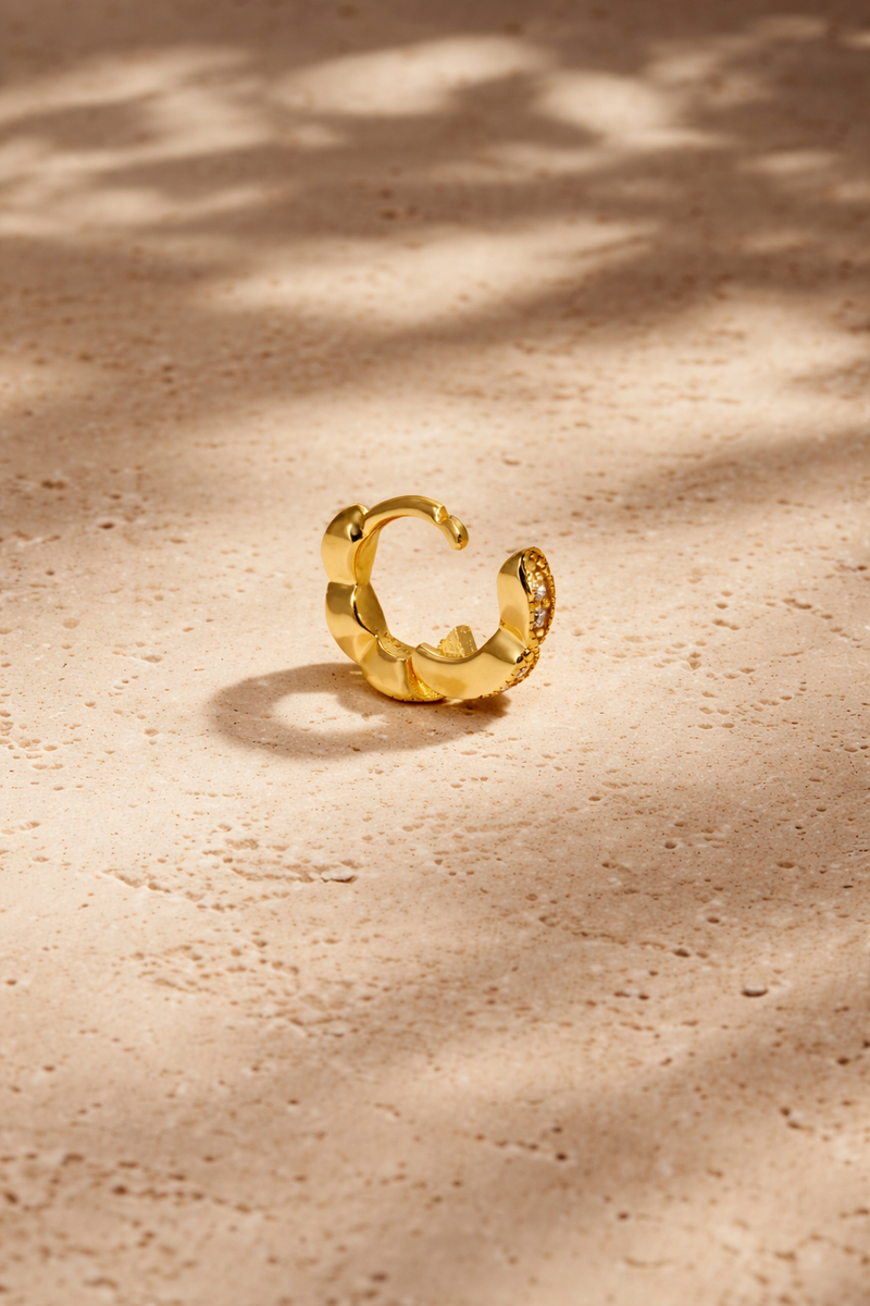 Hypoallergenic gold vermeil mini hoop earring for ear stacking