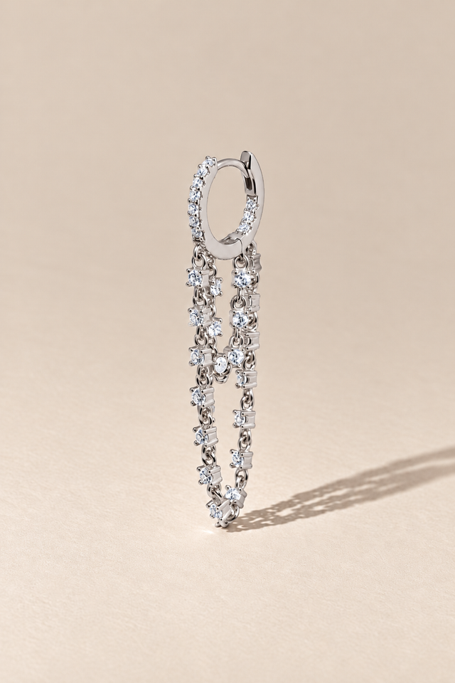 Amina sterling silver earring