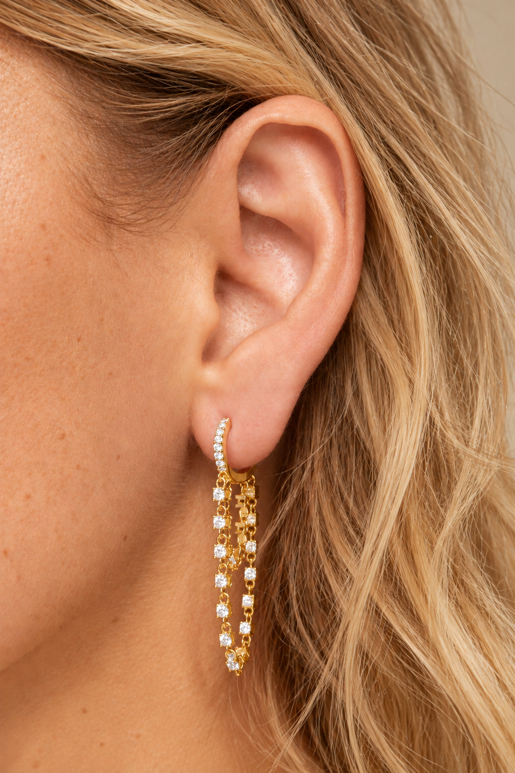 Amina gold vermeil earring