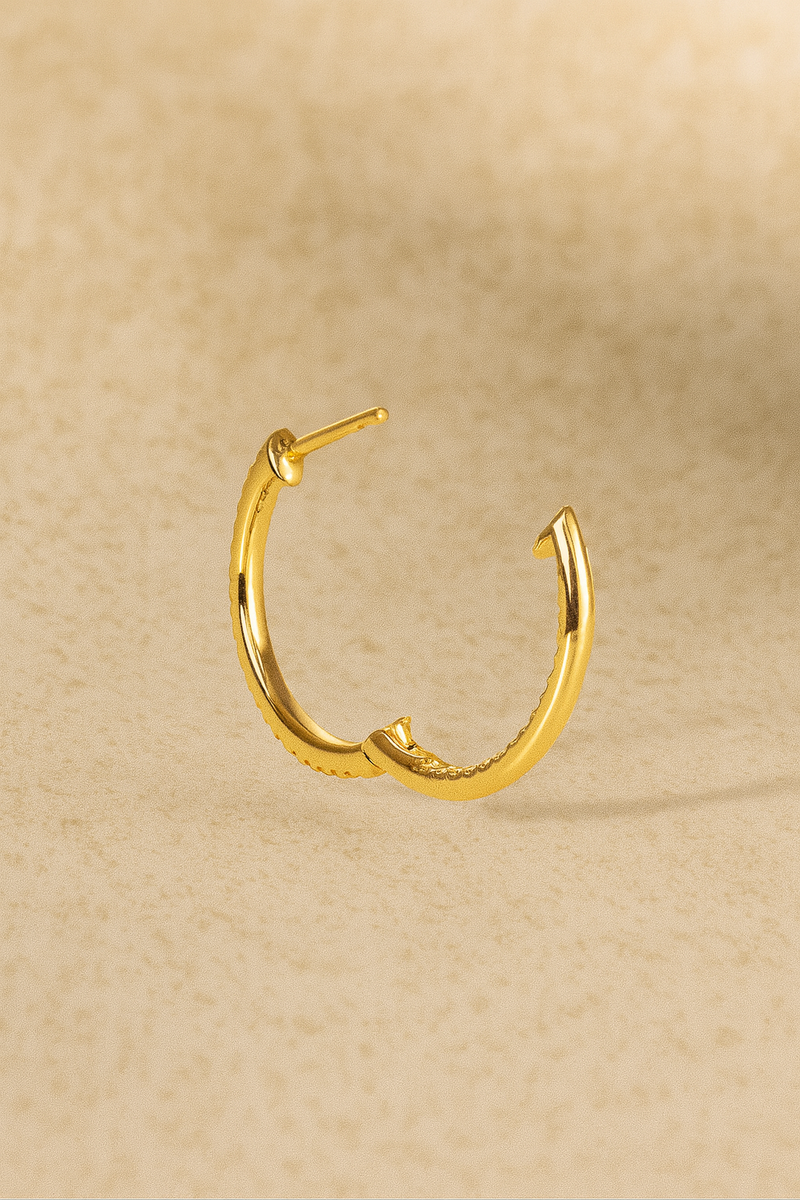 Inside-Out 18 mm gold vermeil hoop