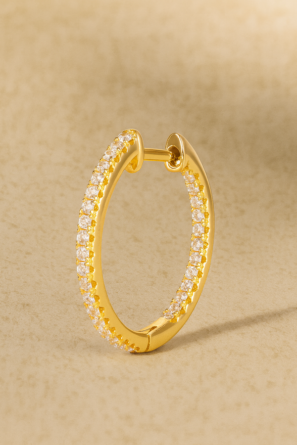 Inside-Out 18 mm gold vermeil hoop