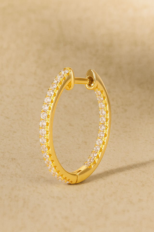 Inside-Out 18 mm gold vermeil hoop