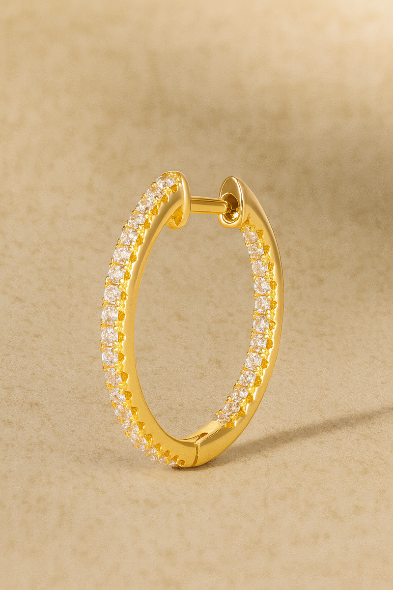 Inside-Out 18 mm gold vermeil hoop