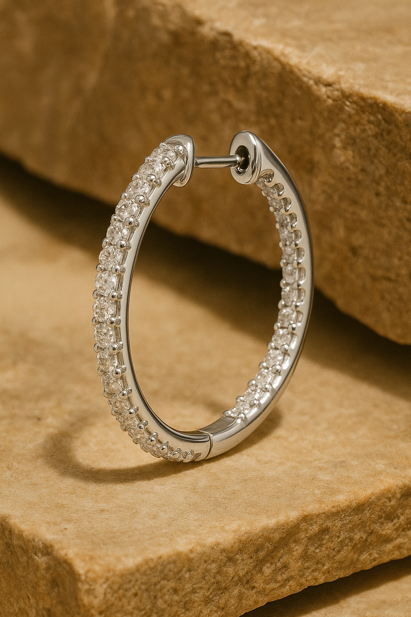 Inside-Out 18 mm sterling silver hoop