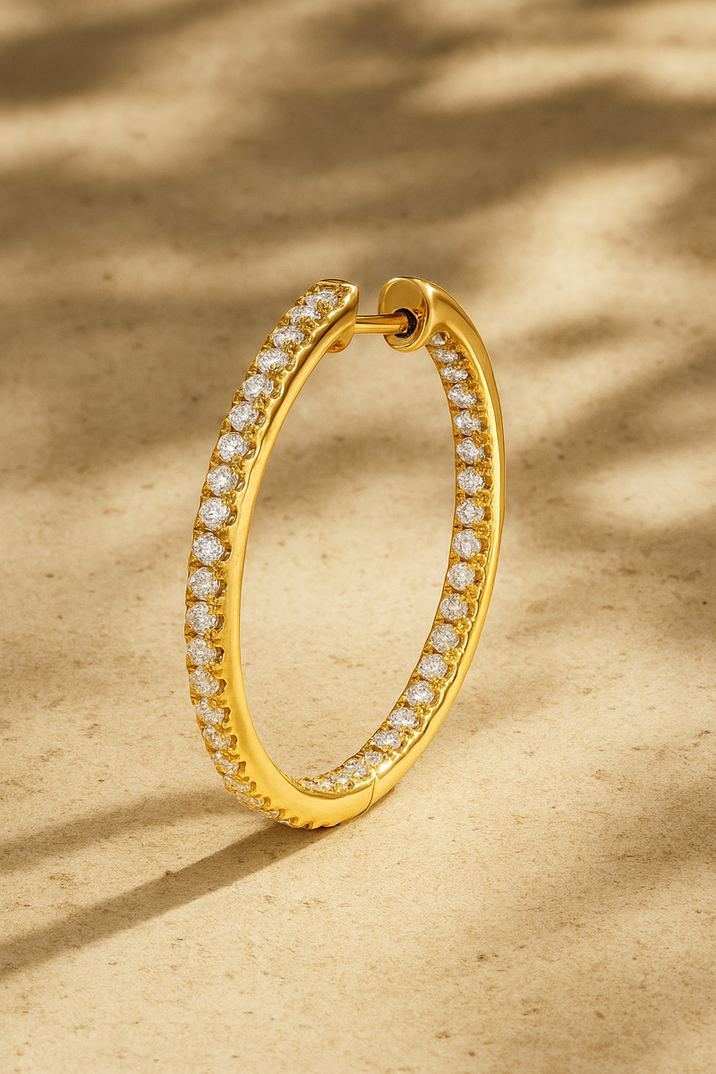 Inside-Out 22 mm gold vermeil hoop