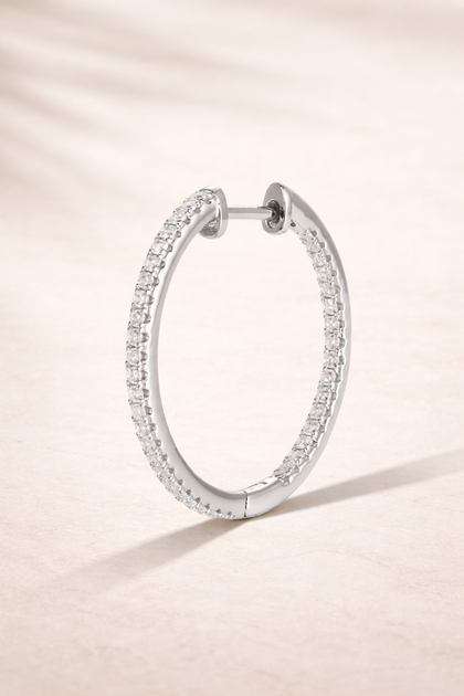 Inside-Out 22 mm sterling silver hoop