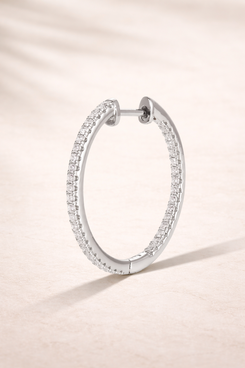 Inside-Out 22 mm sterling silver hoop