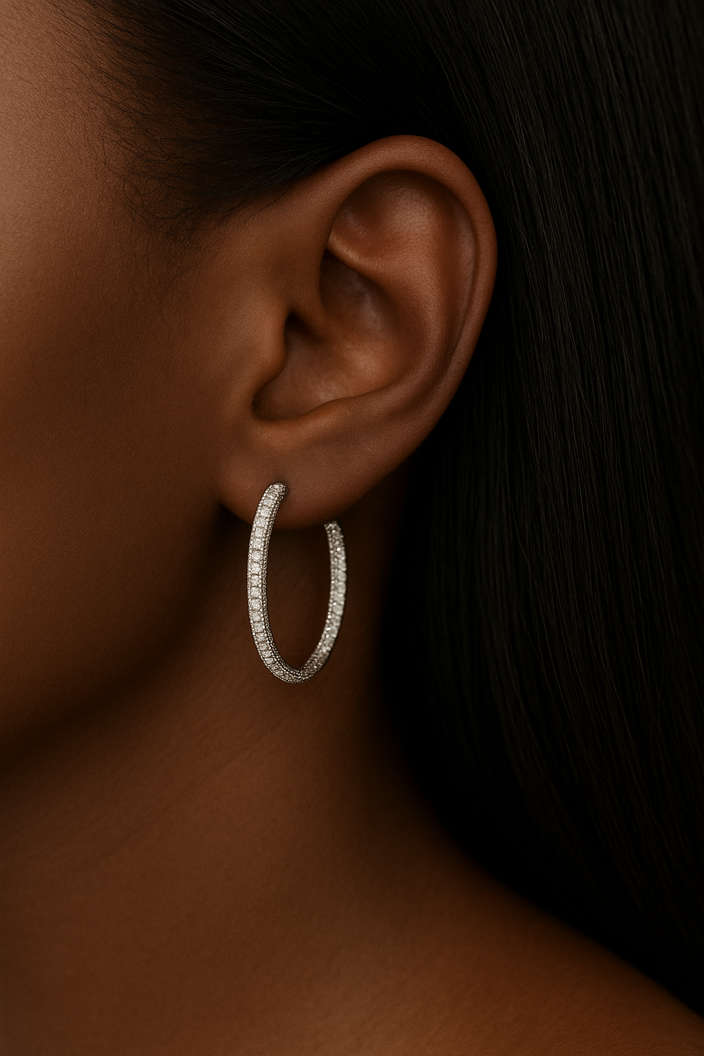 Inside-Out 22 mm sterling silver hoop model