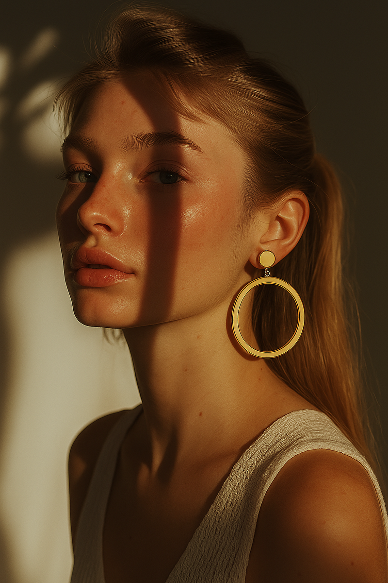Iris Gold Vermeil Hoops model