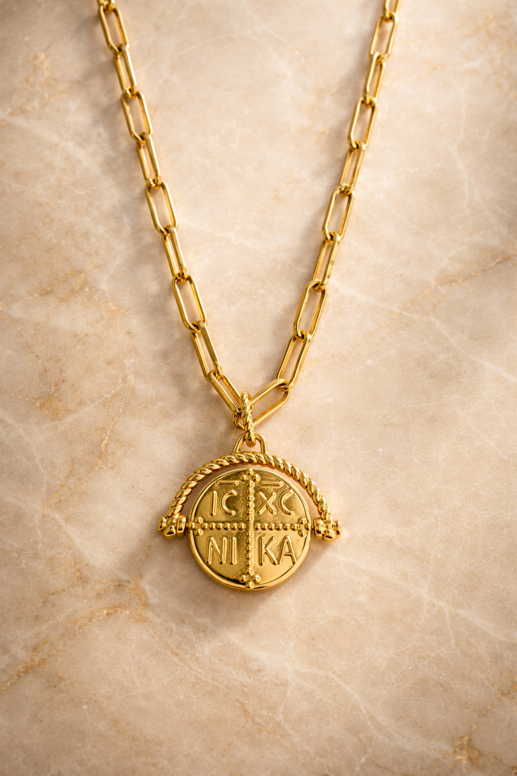 Konstantinato Speira Gold Vermeil Engravable Necklace