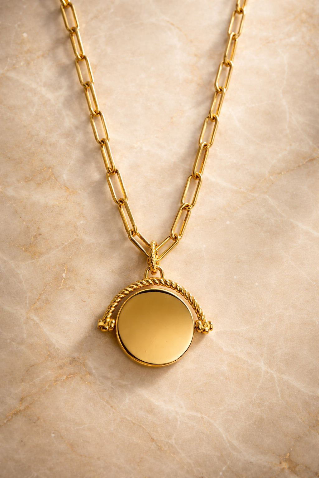 Konstantinato Speira Gold Vermeil Engravable Necklace
