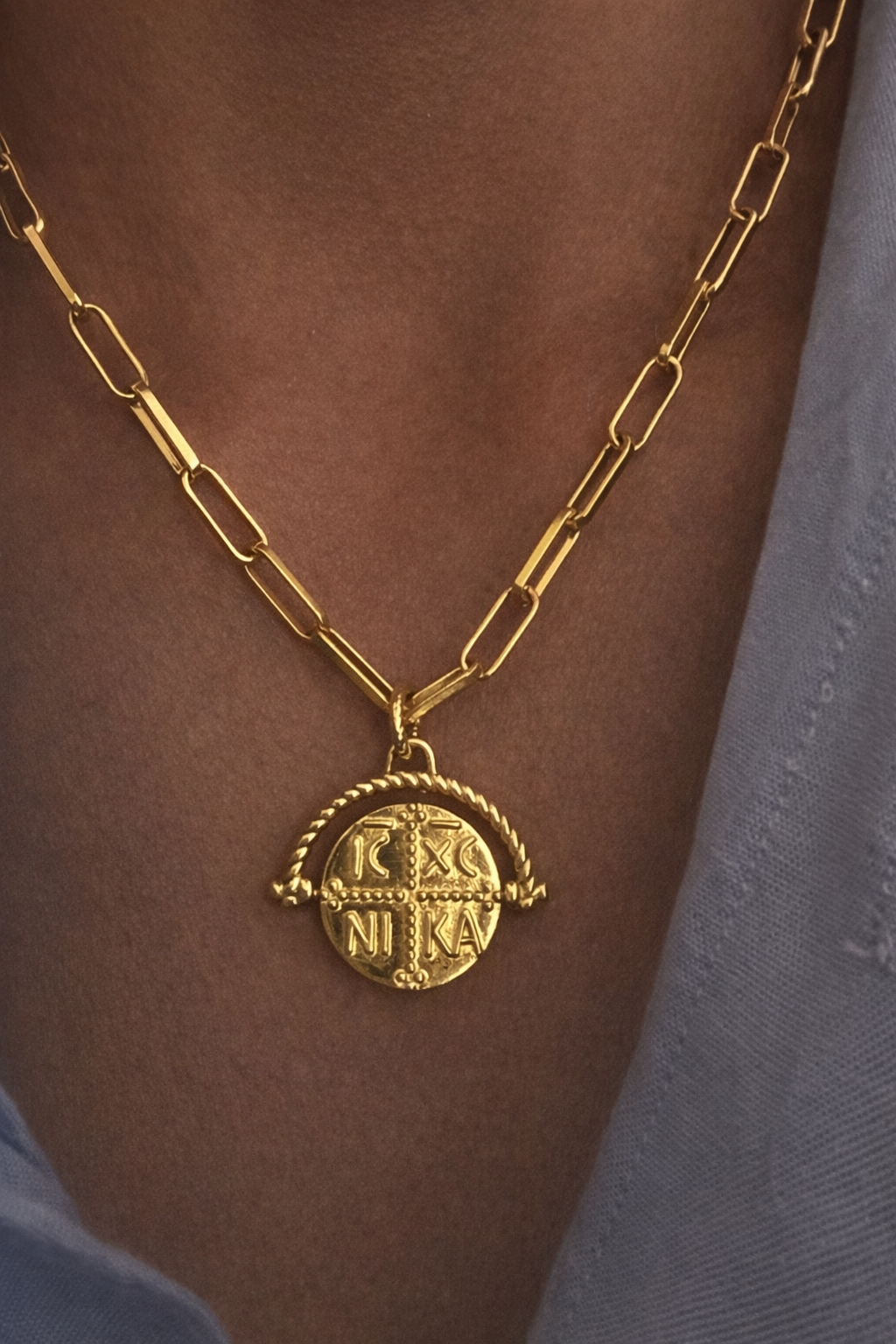 Konstantinato Speira Gold Vermeil Engravable Necklace