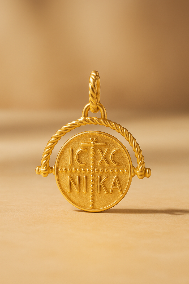 Konstantinato Speira Gold Vermeil Engravable Charm
