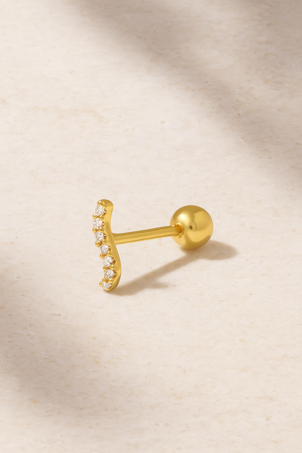 Kyma gold vermeil stud (ball screw)