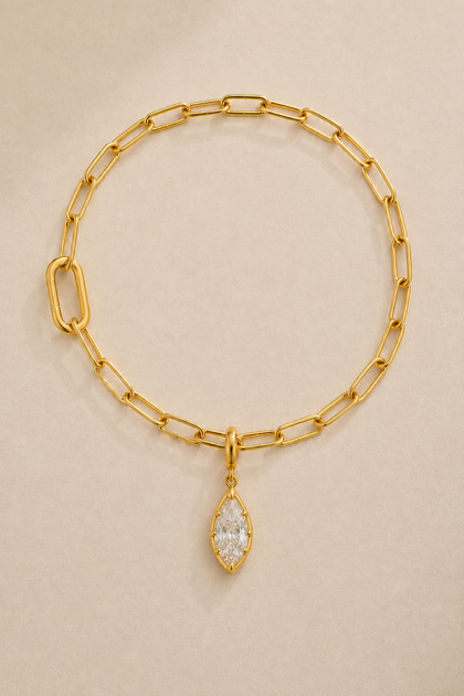 Vittoria Marquise Paperclip Bracelet / Anklet – Gold