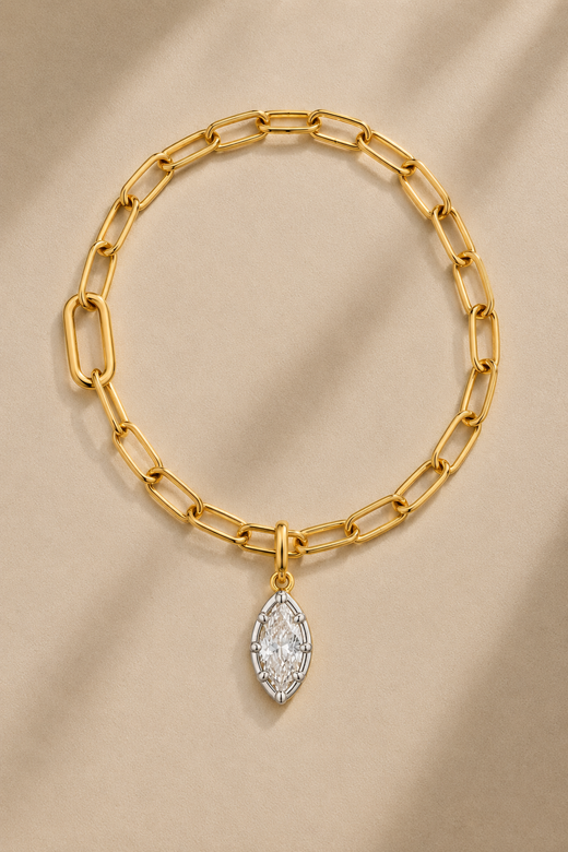 Vittoria Marquise Paperclip Bracelet / Anklet – Silver/Gold