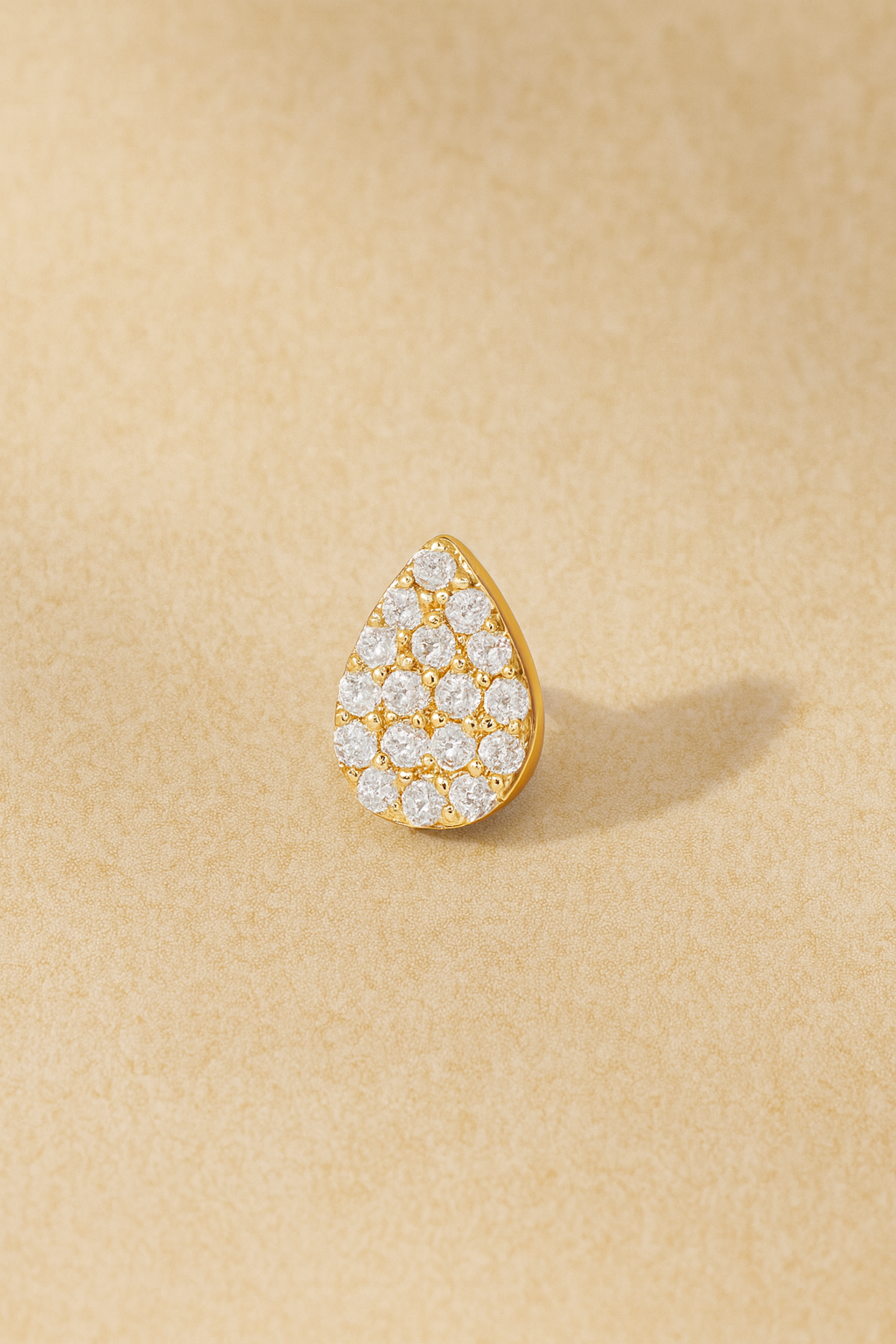 Lacrima Pave Gold Vermeil Stud Earring