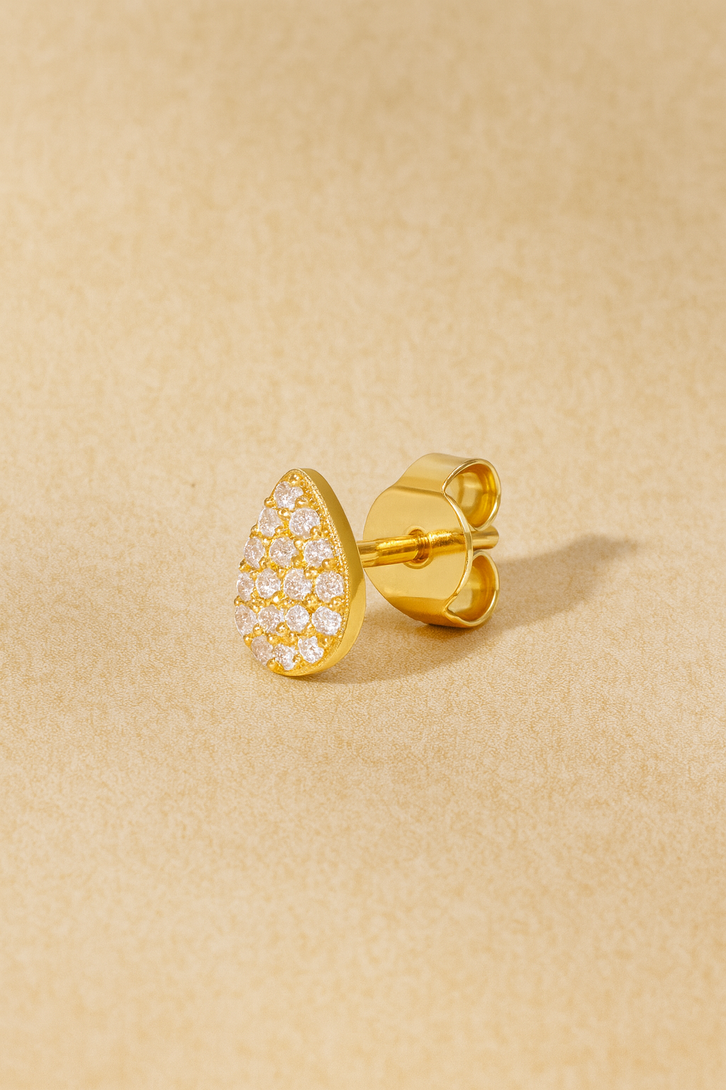 Lacrima Pave Gold Vermeil Stud Earring