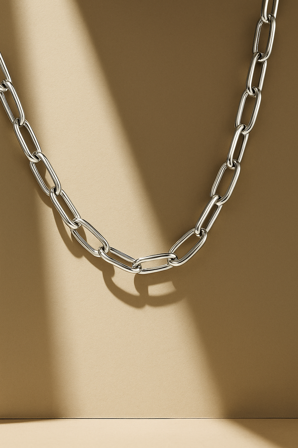 Large Link Paperclip Chain Silver Plated