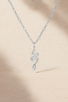 Large Snake Silver Necklace
