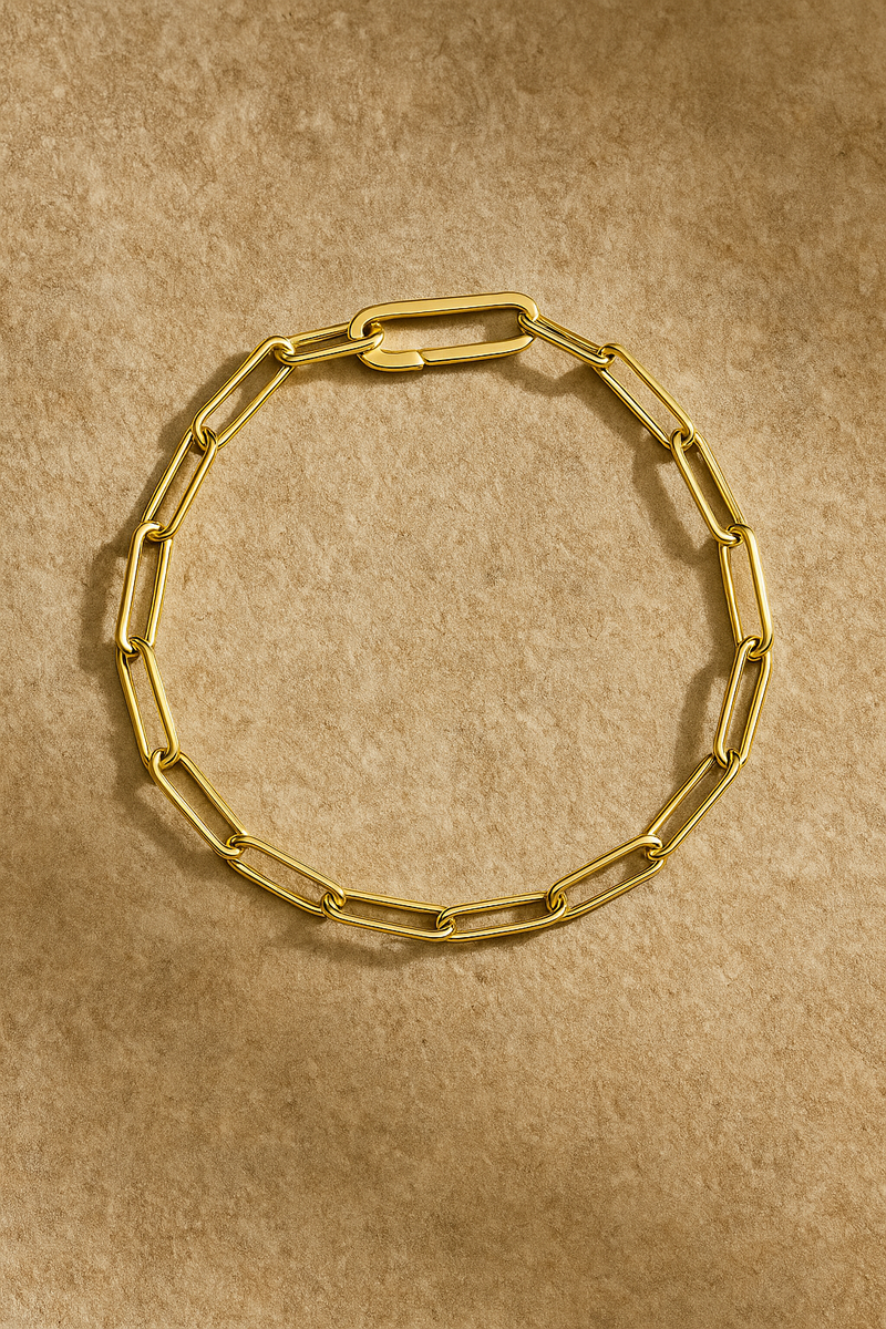 Large link anklet/bracelet gold plated