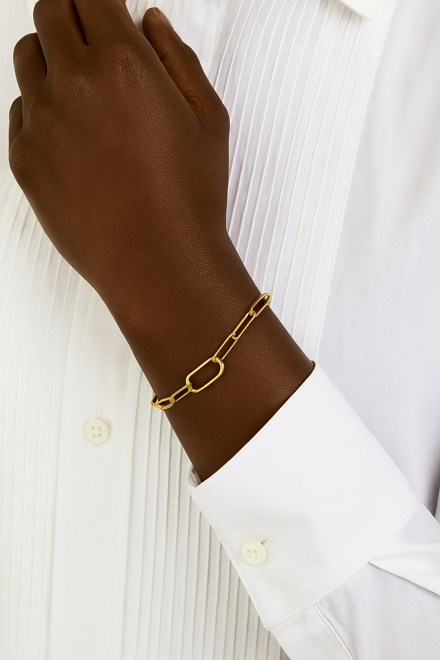 Large link anklet/bracelet gold plated model