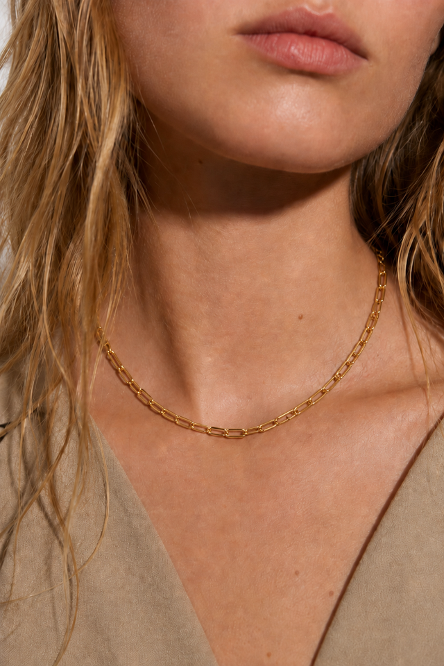 Large link chain gold plated