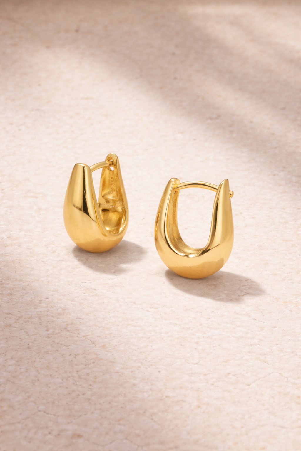 Layla gold hoop earrings lightweight classic everyday hoops