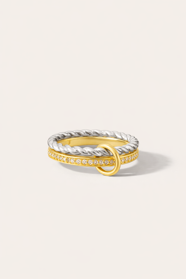 Livia Speira Double Band Pavé Ring
