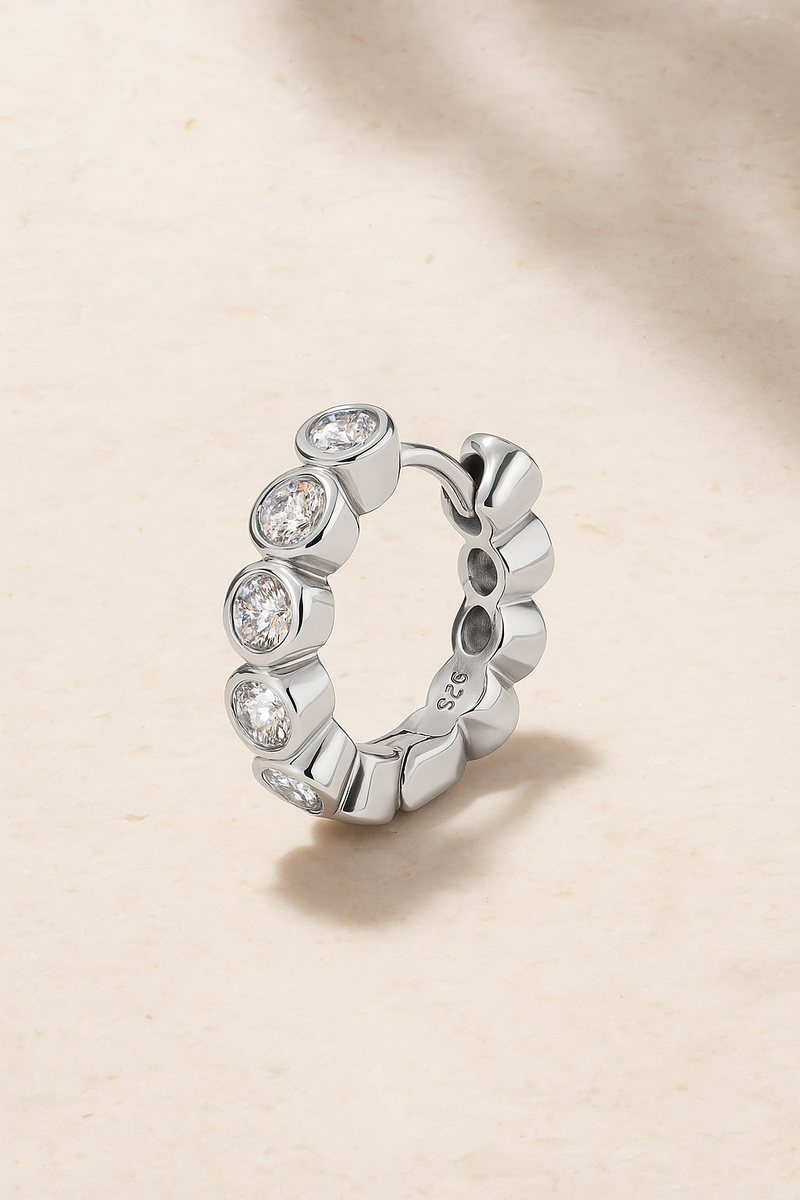 Lola 11 mm sterling silver huggie