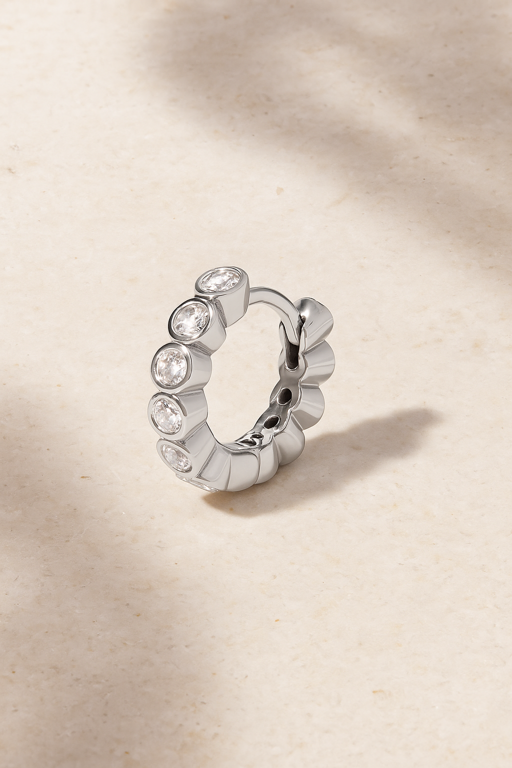 Lola 8 mm sterling silver huggie