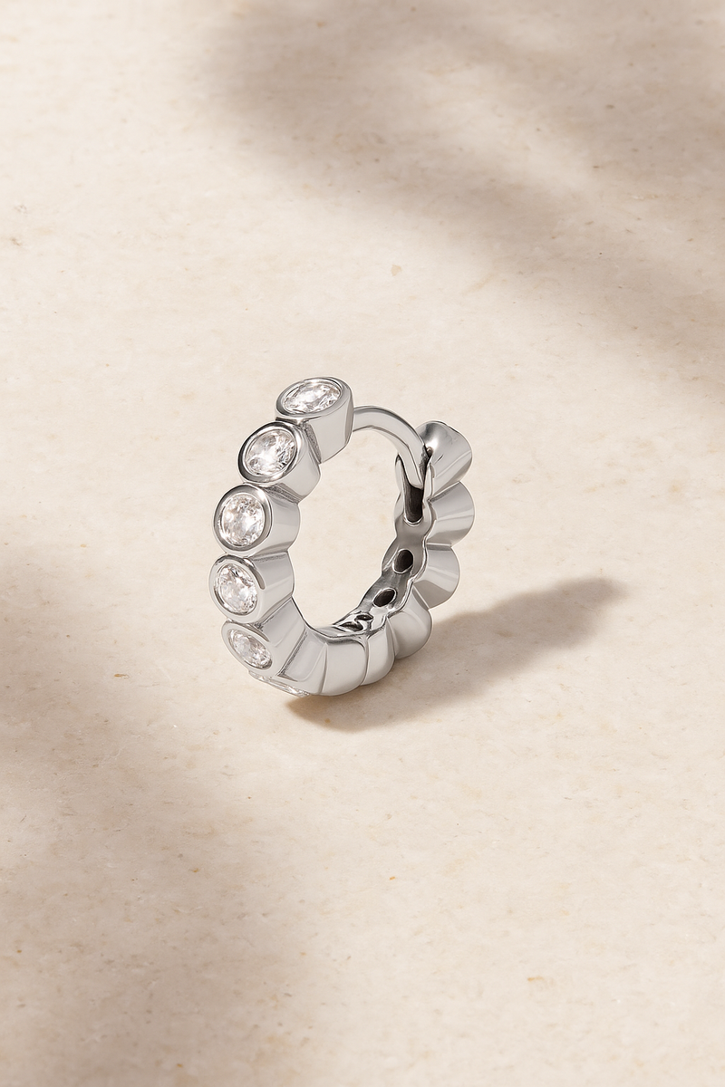 Lola 8 mm sterling silver huggie